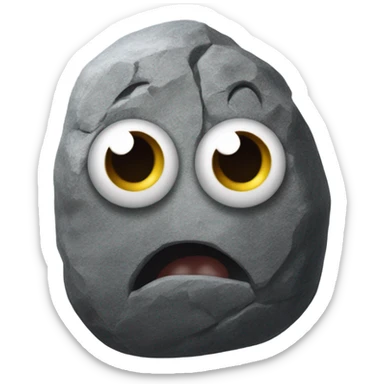 realistic rock with plastic googly eyes "Everything Everywhere All At Once" --No Mouth sticker