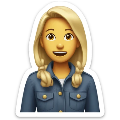 a girl barking sticker