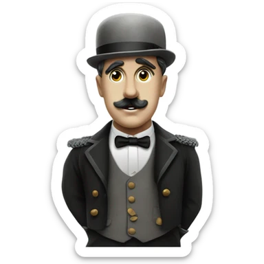 charlie chaplin in the great dictator in-costume sticker