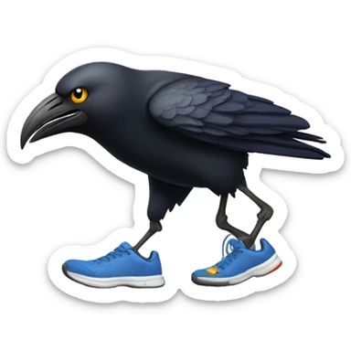 Crows with running shoes sticker