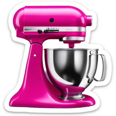 Realistic fuschia kitchenaid mixer isolated.  sticker