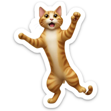 Bobtail cat dancing  sticker