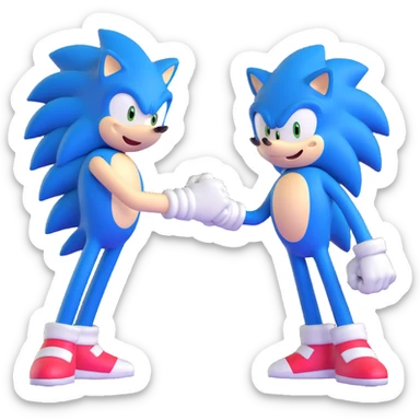 Sonic the Hedgehog and Silver the Hedgehog fist bumping sticker