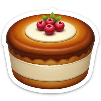 Basque cake emoji with a golden brown top sticker