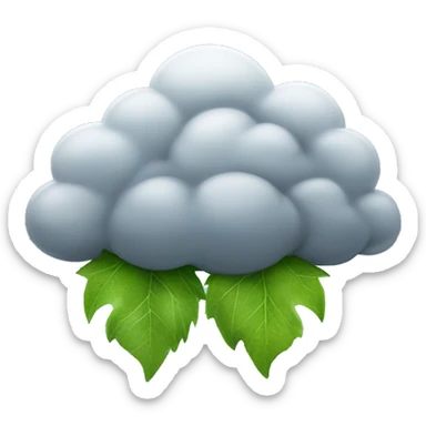 Stormy clouds with rain and leaves  sticker