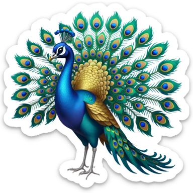 dancing peacock sticker