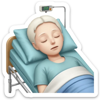 Person lying in a coma sticker