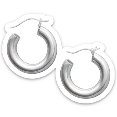 silver chunky hoop earrings sticker