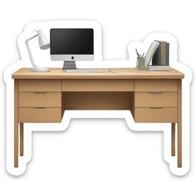 minimalistic-clean-modern-desk-front-view sticker