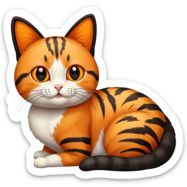 Cat having butterfly on stomach sticker