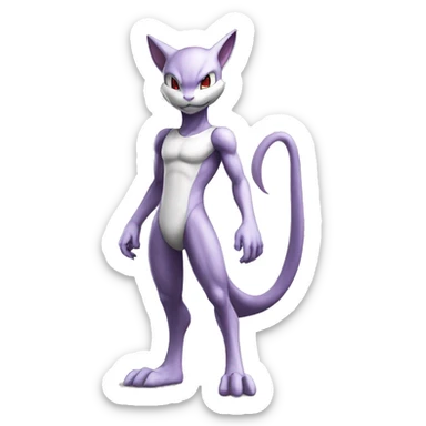 Anthro Mewtwo-Pokémon full body sticker