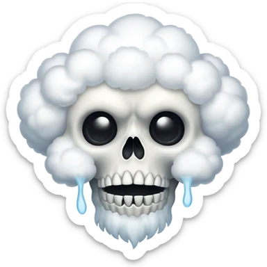 Cloud on skul facing surprised  sticker