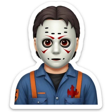 michael myers black eyes in the mask and upper torso sticker