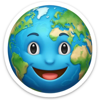 Planet earth emoji ceo face  sticker