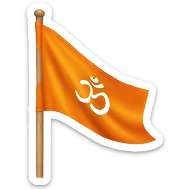 Orange flag with om symbol sticker