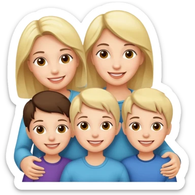 woman with 5 children sticker