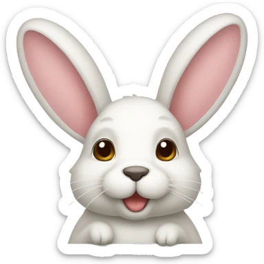 Conejo con conejito sticker