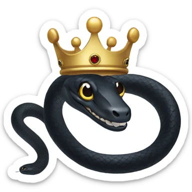 black snake in a crown sticker