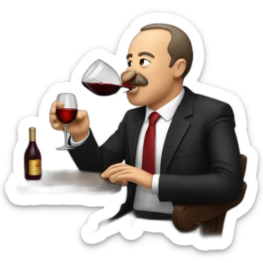Erdoğan Drinking Wine sticker