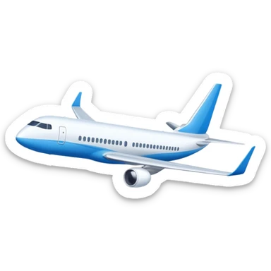 white and blue commercial aircraft sticker