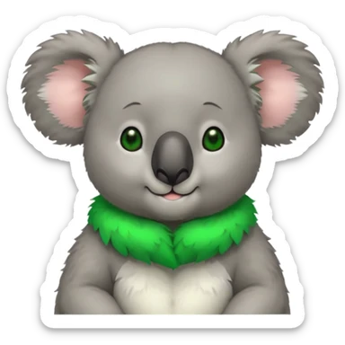 Koala with green earrings sticker