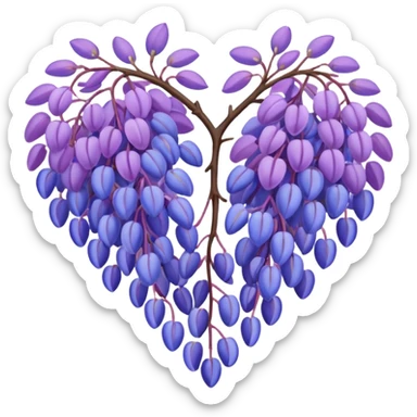 Wisteria and Malibu multicolor heart sticker