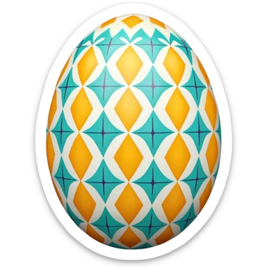 decor egg, symmetry pattern, colorful sticker