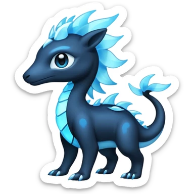 Shiny Dark Edgy  Aurorus-Inteleon-Amaura-Fakémon-hybrid-creature (full body)  sticker