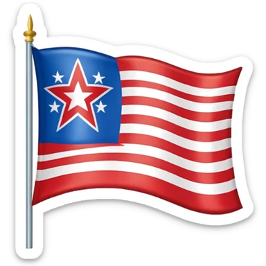 Let's talking about a emoji flag hack combination with Puerto Rico + North Korea emoji flag combination flag hack as a flag image by photo and flag with five red and white stripes, white star with north Korea flag style sticker