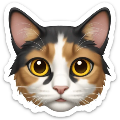 Long hair calico cat sticker