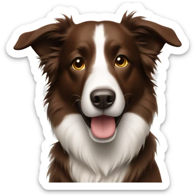 Brown border collie sticker