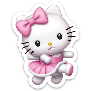 Hello Kitty performing a back walkover sticker