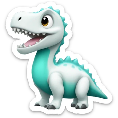 Bigo live white and teal dino sticker