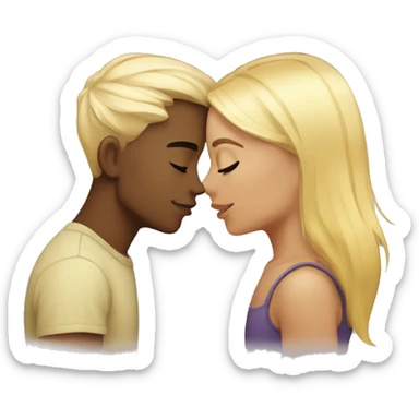 Gay kiss blonde and raven hair sticker