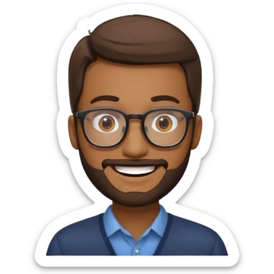 man wear glasses smile sticker