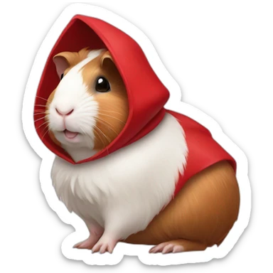 Guinea pig wearing little red riding hood sticker