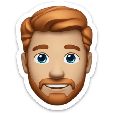 Cowboy blue eyes man slick copper hair clean shaven sticker