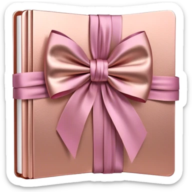 rose gold journal with ribbon sticker