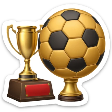 Soccer ball+trophy sticker