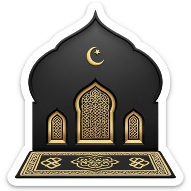 Muslim prayer mat black sticker