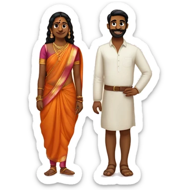 Gujurati man and Kerala man queer couple sticker