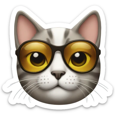 Cat with sunglasses sticker