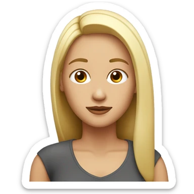 Mujer con pelo rojo, tez blanca y ojos café, pelo largo sticker