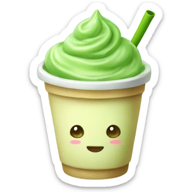Cute iced matcha cup sticker