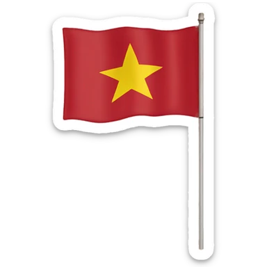 vietnam flag with pole sticker