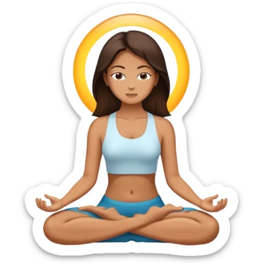 Brunette women with aura meditating  sticker