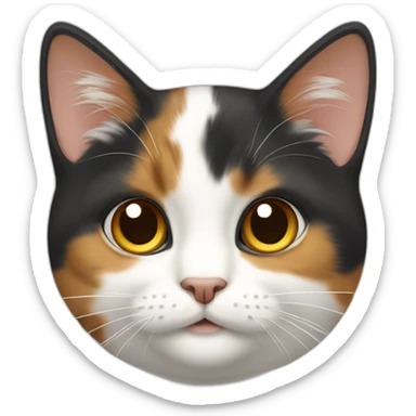 calico cat mostly white sticker