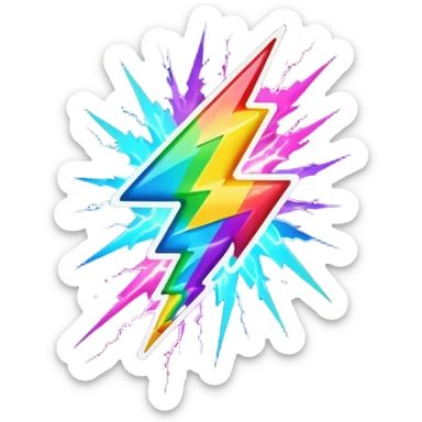 make an emoji that combines rainbow and alightning bolt sticker