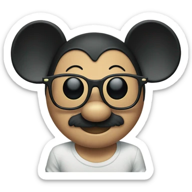 mickey mouse con lentes sticker