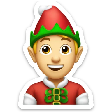 amazed christmas elf sticker